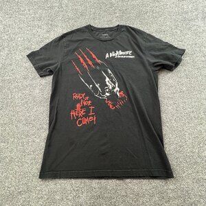 A Nightmare on Elm Street Graphic T-Shirt Mens M Black Horror Movie Freddy Claw